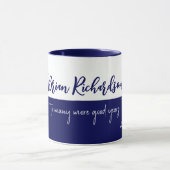 Joyeux Anniversaire mi-marine mi-blanc mug (Centre)