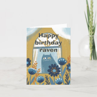 Joyeux anniversaire mignon carte pliable de chat b