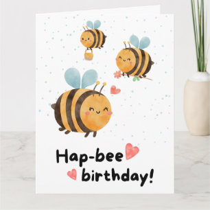 Joyeux Anniversaire Mignonne Carte Abeilles Kawaii