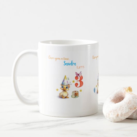 Joyeux Anniversaire Mignonne Fille Gâteau Mug (Avec donut)