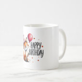 Joyeux Anniversaire - Mignonne Fox Mug (Devant droit)