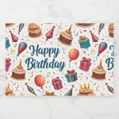 Joyeux Anniversaire Mini Étiquette bouteille à vin (Étiquettes simples)