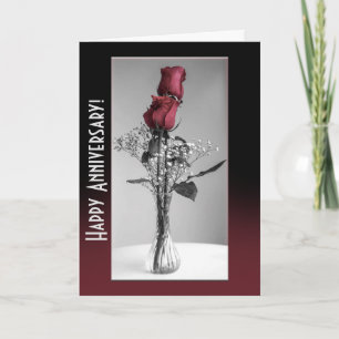 Joyeux Anniversaire Modèle Monochrome de Roses Rou