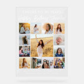 Joyeux Anniversaire moderne Script Photo Collage P (Recto)