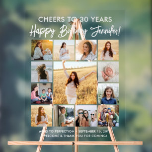 Joyeux Anniversaire moderne Script Photo Collage P