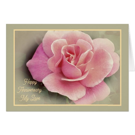 Joyeux Anniversaire, Mon Amour/ Rose (Devant horizontal)