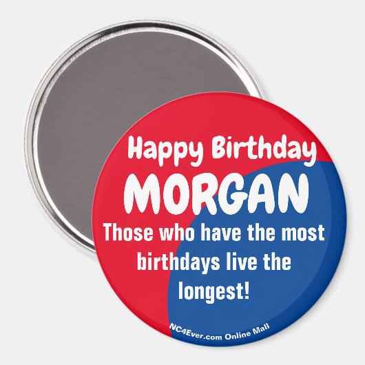 Joyeux Anniversaire MORGAN Magnet (Recto/Verso)