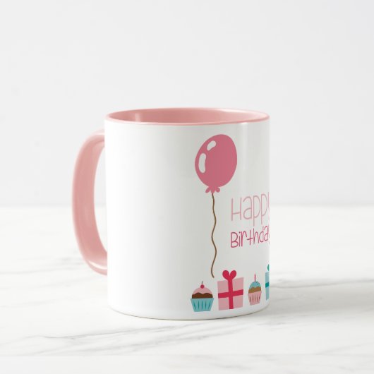 Joyeux Anniversaire Mug (Devant gauche)