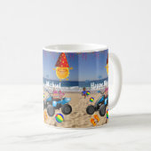 Joyeux Anniversaire Mug African Boy Beach Sand (Devant droit)