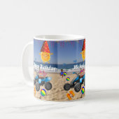 Joyeux Anniversaire Mug African Boy Beach Sand (Devant gauche)