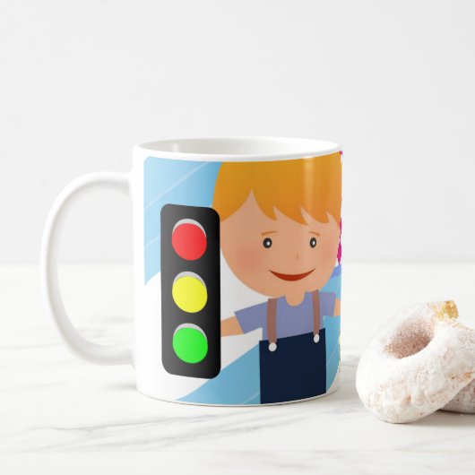 Joyeux Anniversaire Mug Boy Feu de Circulation (Avec donut)