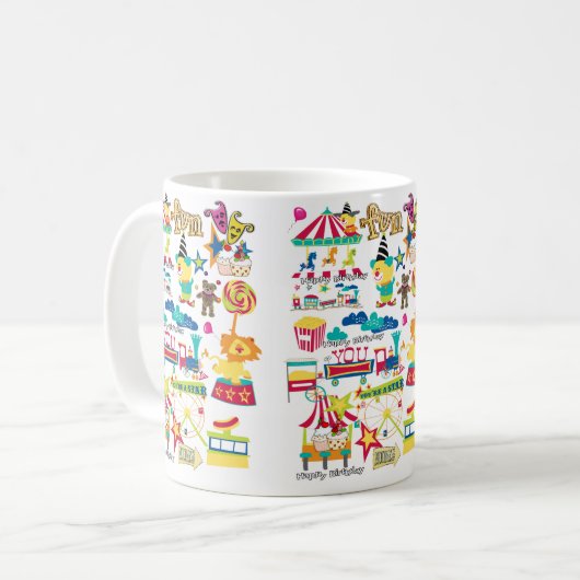 Joyeux anniversaire Mug Carnival Circus (Devant gauche)