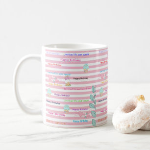Joyeux Anniversaire Mug célébrer rose