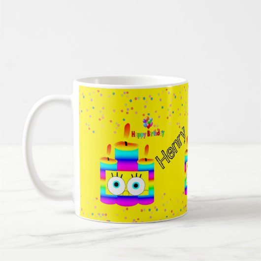 Joyeux Anniversaire Mug Confetti (Gauche)