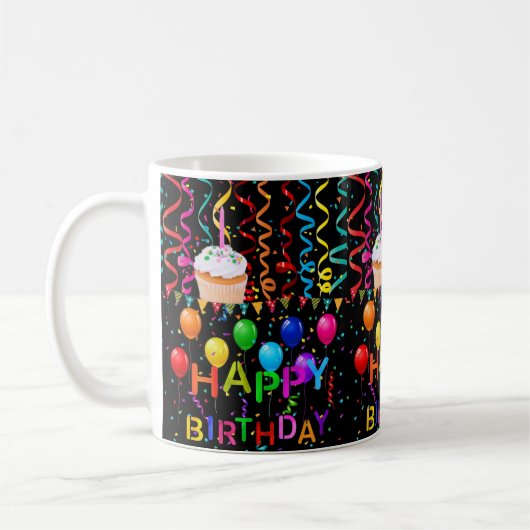 Joyeux anniversaire Mug Cupcake (Gauche)