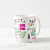 Joyeux anniversaire Mug FUN Cupcake (Devant droit)