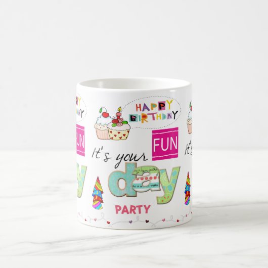 Joyeux anniversaire Mug FUN Cupcake (Centre)