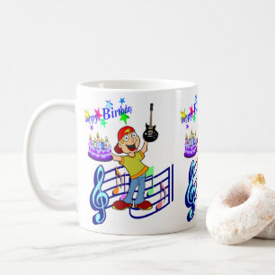 Joyeux Anniversaire Mug Musicien Guitare