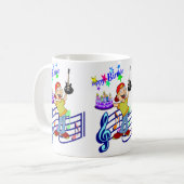 Joyeux Anniversaire Mug Musicien Guitare (Devant gauche)
