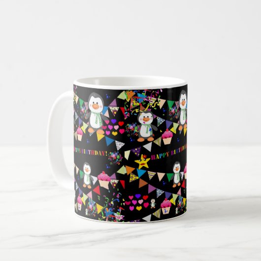 Joyeux Anniversaire Mug Penguin (Devant gauche)