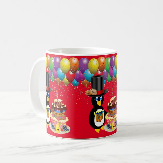 Joyeux Anniversaire Mug Penguin (Devant gauche)