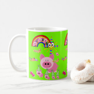 Joyeux Anniversaire Mug Pink Pig