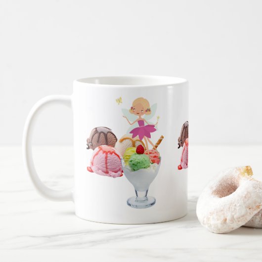 Joyeux Anniversaire Mug Rose Fairy Glace Cream (Avec donut)