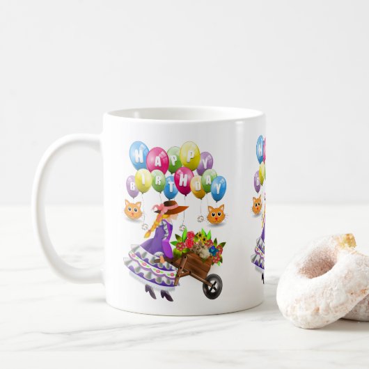 Joyeux Anniversaire Mug Victorian (Avec donut)