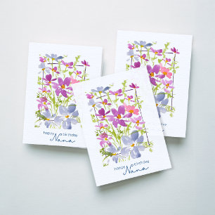 Joyeux Anniversaire Nana Carte Fleurie Aquarelle L