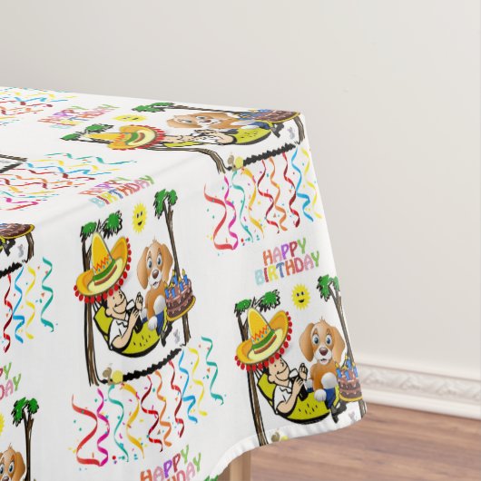 Joyeux Anniversaire Nappe Homme Chien Sombrero (In Situ)