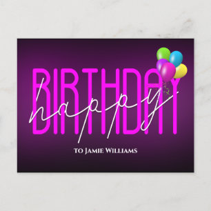 Joyeux Anniversaire Neon invitation 