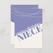 Joyeux Anniversaire nièce moderne minima carte (Devant / Derrière)