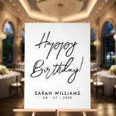 Joyeux anniversaire noir et blanc Script moderne