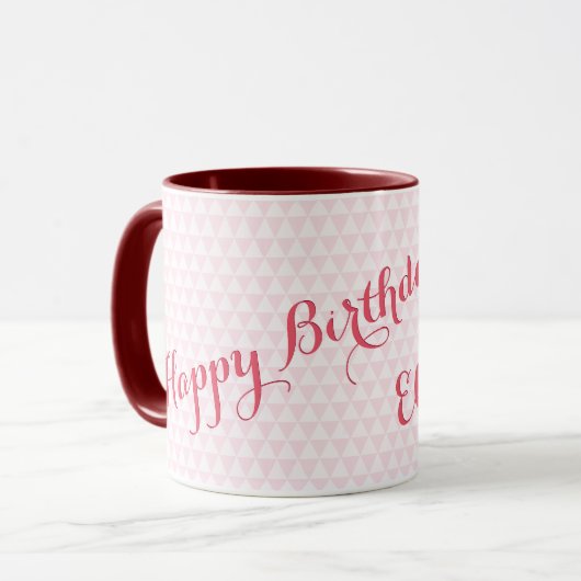 Joyeux anniversaire Nom personnalisé Coffee Mug -  (Devant gauche)