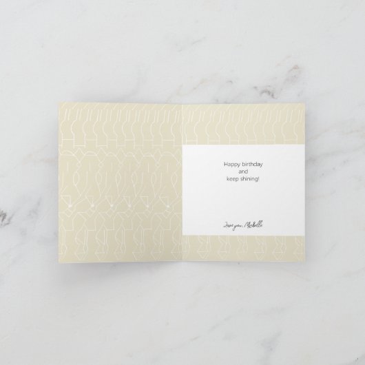 Joyeux anniversaire Nordic Minimal Nom personnalis (Intérieur)