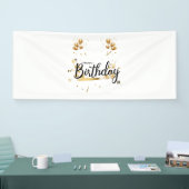 Joyeux Anniversaire Or Bannière Vinyle 2.5x6 (Salon professionnel)