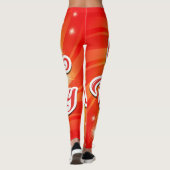 Joyeux Anniversaire Orange Arrière - plan Leggings (Dos)