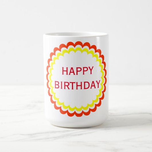 Joyeux Anniversaire Orange Mug Jaune (Centre)