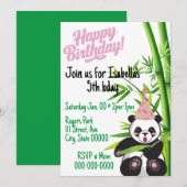 Joyeux anniversaire Panda Personnaliser Invitation (Devant / Derrière)