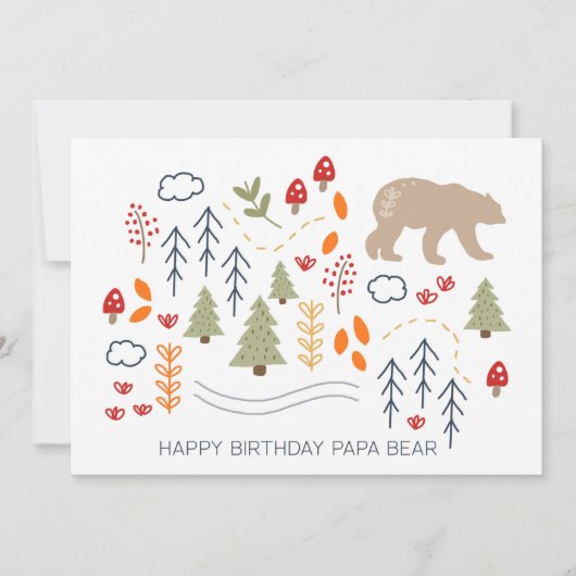 Joyeux anniversaire Papa Bear Camping Carte extéri (Devant)