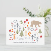 Joyeux anniversaire Papa Bear Camping Carte extéri (Debout devant)