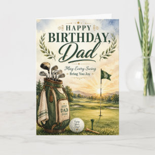 Joyeux Anniversaire Papa Carte de Golf avec Allée