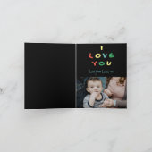 Joyeux Anniversaire papa coloré 3 Carte photo (Intérieur)