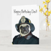 Joyeux anniversaire Papa Fireman carlin carte de v (Fleur jaune)