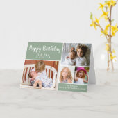 Joyeux anniversaire PAPA photo Collage Carte verte (Fleur jaune)