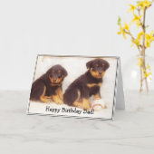 Joyeux anniversaire papa Rottweiler carte de voeux (Fleur jaune)