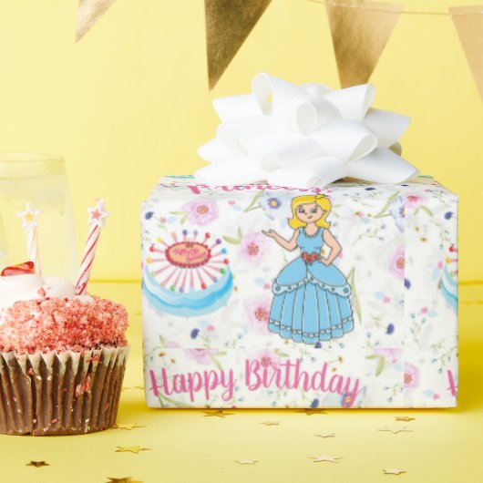 Joyeux Anniversaire Papier Cadeau Princesse (Fête d'anniversaire)