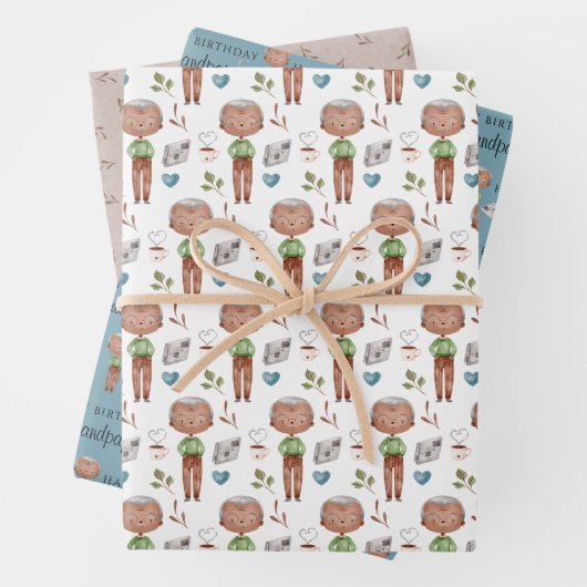 Joyeux Anniversaire Papier Enveloppant Papier Papi (En situation)