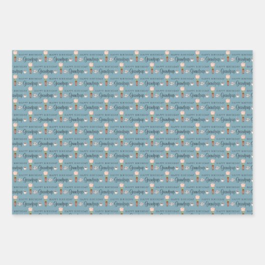 Joyeux Anniversaire Papier Enveloppant Papier Papi (Devant 2)