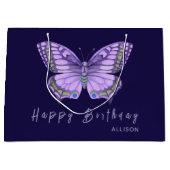Joyeux Anniversaire Papillon pourpre Grand sac cad (Devant)